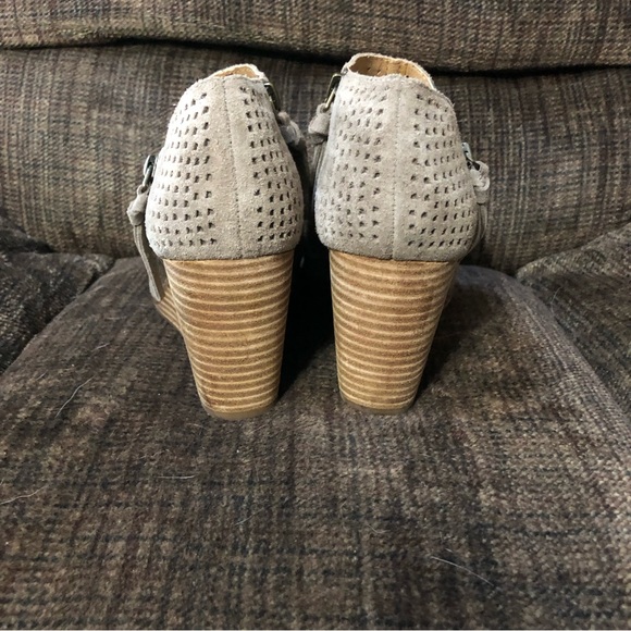 Lucky Brand Jabilo Perforated Suede Wedge Booties - Picture 4 of 11
